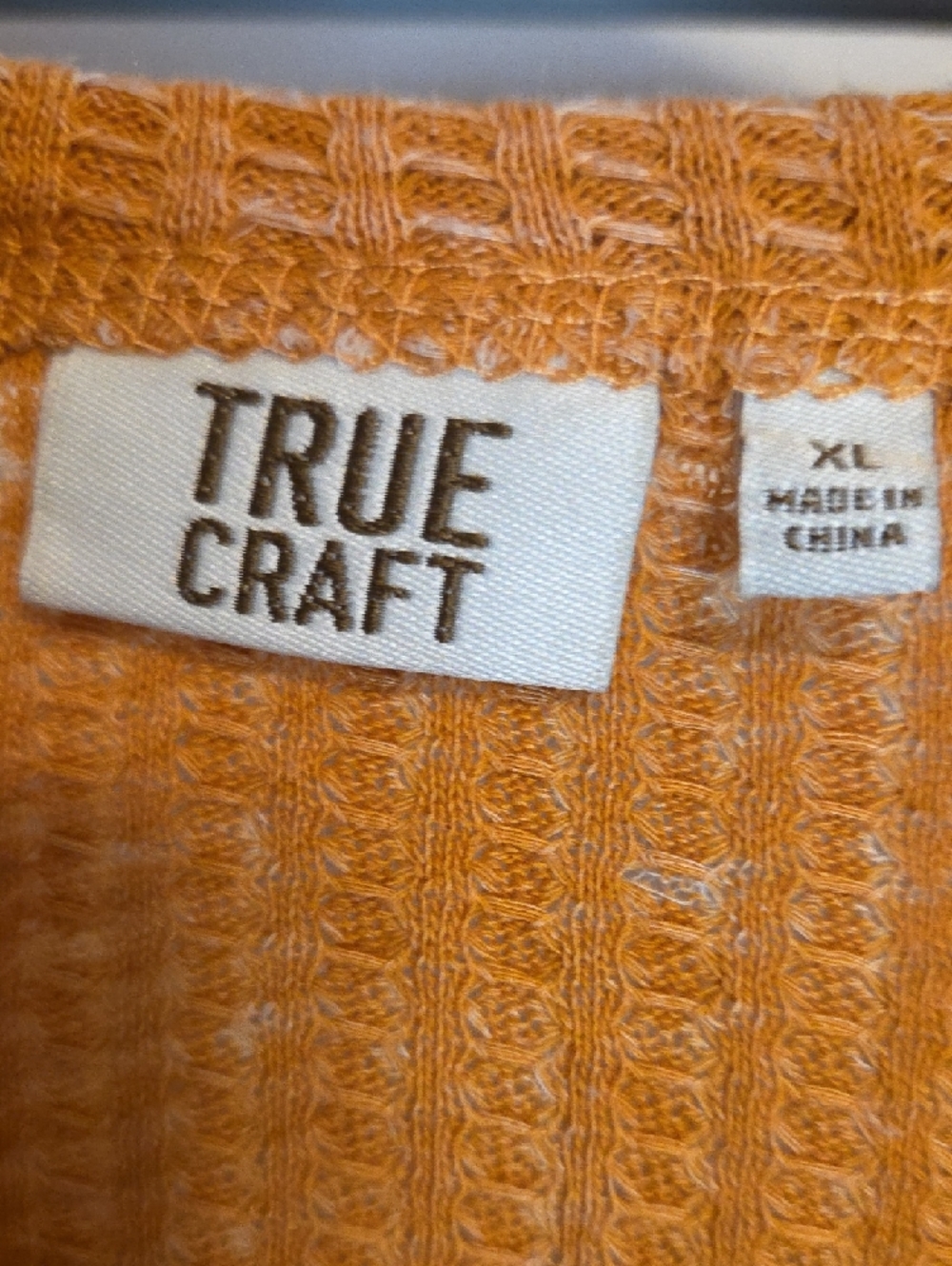 True Craft Women's Waffle-Knit Scoop Neck Sweater in Mustard - Picture 2 of 4